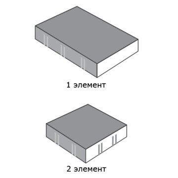 Тротуарная плитка SteinRus Инсбрук Ланс 60 мм 300/450 х 300 мм, цвет: белый