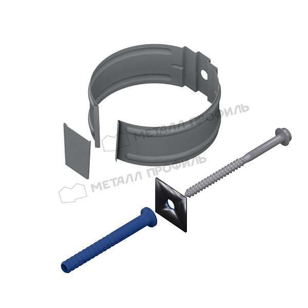 Держатель трубы под саморез Ø150 мм, Металл Профиль Проект, PE, RAL 7004