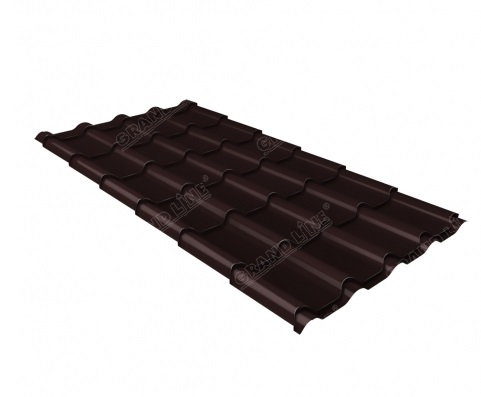 Металлочерепица Grand Line Kamea 0.5 мм, Atlas X, RAL 8017