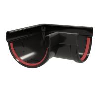 Угол желоба универсальный 90° пвх, Grand Line классик Ø 120 мм, цвет: чёрный