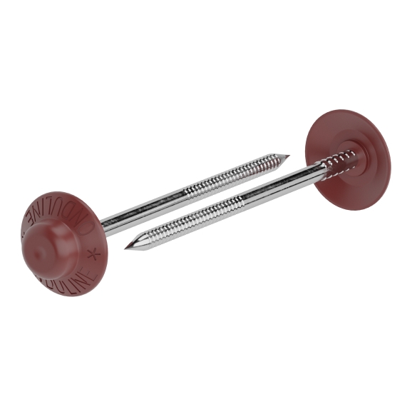 Гвозди с литыми шляпками ондулин, 75 х 3.1 мм цвет: красный