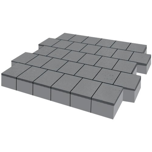 Тротуарная плитка SteinRus Армор 100 мм 100х100 мм, цвет: серый