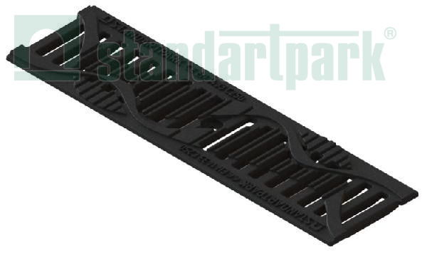 Решетка водоприемная Standartpark, Basic DN100, чугунная щелевая, "волна",кл.C, арт: 2030351