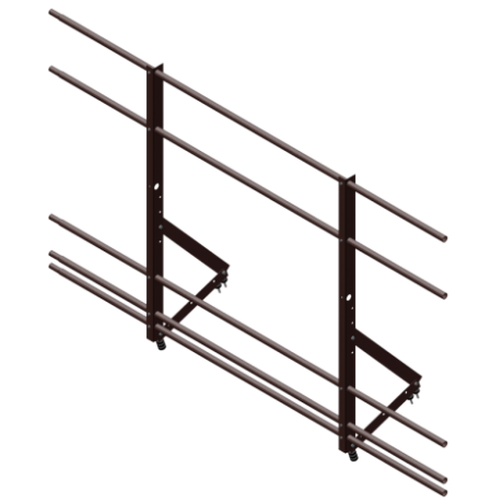 Ограждение универсальное Optima со снегозадержателем Н=1200 мм, L=2000 мм, RAL 8017