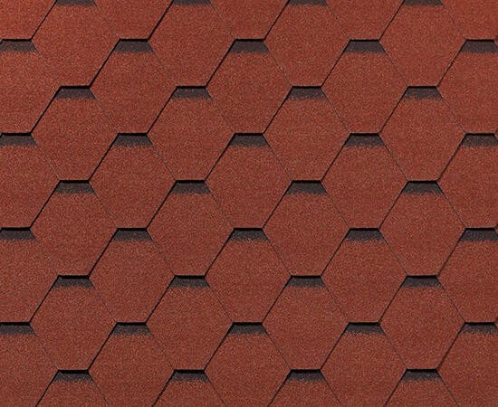 Битумная черепица RoofShield, Классик, стандарт цвет: кирпично-красный с оттенением, 3 м² / уп.