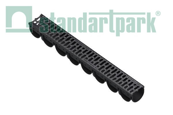 Лоток пластиковый S'park3 DN100 h100 + решетка чугунная щелевая, кл.А, арт: 088203