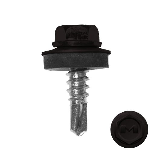 Саморез кровельный Daxmer 5.5х19 мм, сверло №3, RAL 9005, уп.250 шт.