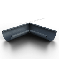 Угол желоба внутренний 90°, Ø125 мм, Металл Профиль Foramina Freeze, Grey