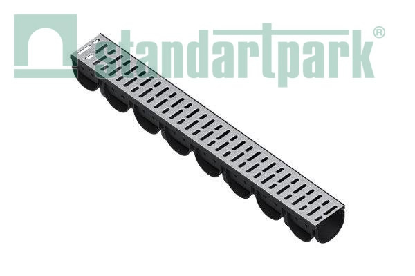 Лоток пластиковый S'park3 DN100 h100 + решетка стальная оц, кл.А, арт: 088201