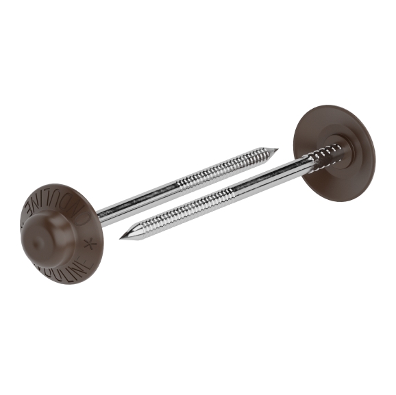 Гвозди с литыми шляпками ондулин, 75 х 3.1 мм цвет: коричневый