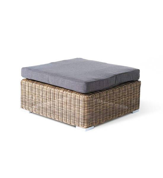 Оттоманка плетеная из искуственного ротанга с подушкой, Лунго цвет: соломенный