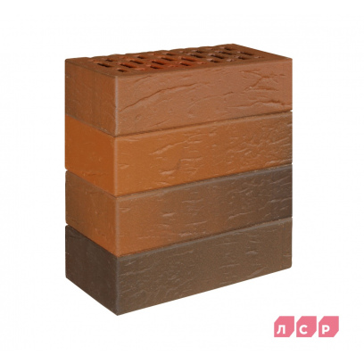 Кирпич облицовочный керамический ЛСР, 1НФ пустотелый, цвет: красный Флэш, рустик, М175, 250х120х65 мм