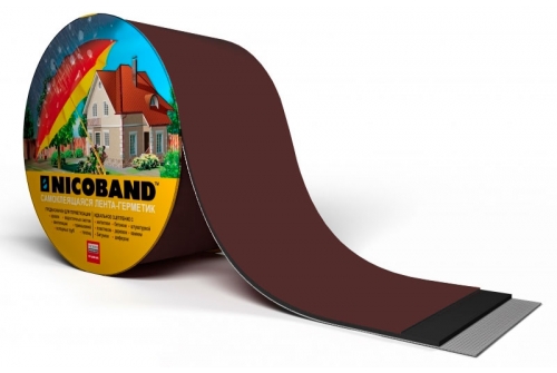 Технониколь Nicoband 7.5 см, герметизирующая самоклеящаяся лента, 10 м, цвет: коричневый