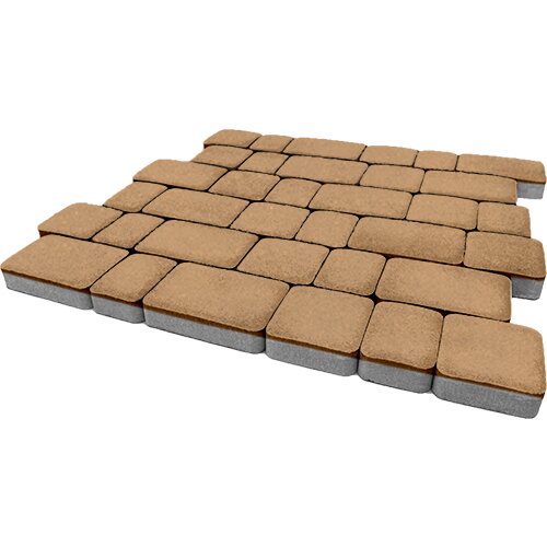 Тротуарная плитка SteinRus Инсбрук Альт 60 мм 118/178 х 88/118 мм, цвет: песочный