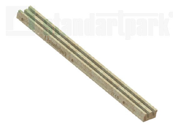 Лоток водоотводный Standartpark, CompoMax Open Slot, ширина 80 мм, h50, песочный, арт: 740