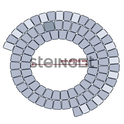 Тротуарная плитка Steingot Классика арко 60 мм 75/90/100 х 100 мм, цвет: Fumo Bello