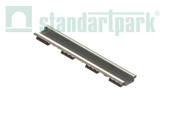 Лоток водоотводный Standartpark, PolyMax Basic, DN100, h 61, усиленный, арт: 8057-М