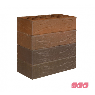 Кирпич облицовочный керамический ЛСР, 1НФ пустотелый, цвет: красный Флэш Ультра, рустик, М175, 250х120х65 мм