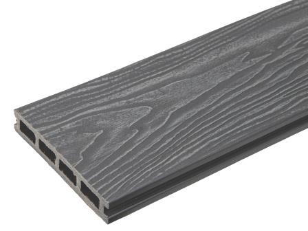 Террасная доска TalverWood 148 мм, L= 6000 мм вельвет и 3D, цвет: серый