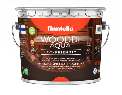 Пропитка Finntella, Wooddi Aqua, водоразбавляемая антисептическая по дереву, уп. 0.45 л колеровка