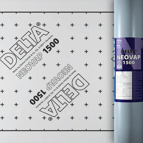 DELTA-NEOVAP 1500 самоклеящаяся пароизоляция с алюминиевой фольгой для плоских крыш, 1,08 х 60 м