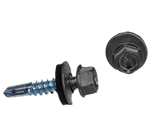 Саморез кровельный Daxmer 5.5х25 мм, сверло №3, RAL 9006, уп.250 шт.