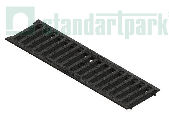 Решетка водоприемная Standartpark, PolyMax Basic DN100, пластиковая щелевая, арт: 208019
