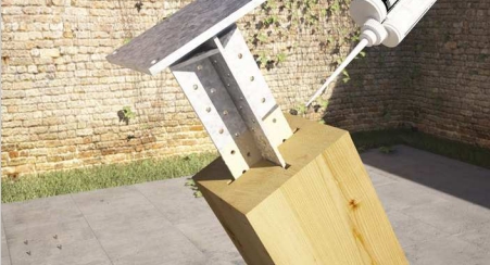 Опора потайная крестовидная HolzTechnic, X10, 220х220 мм, H=310 мм, с отверстиями