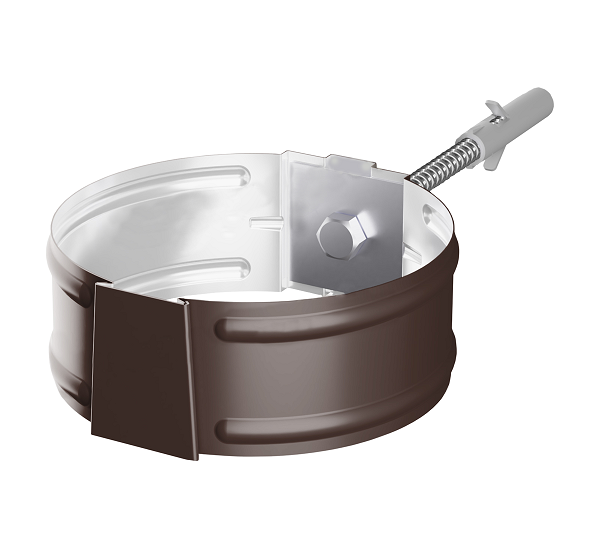 Держатель трубы под саморез Ø150 мм, Металл Профиль Проект, PE, RAL 8017