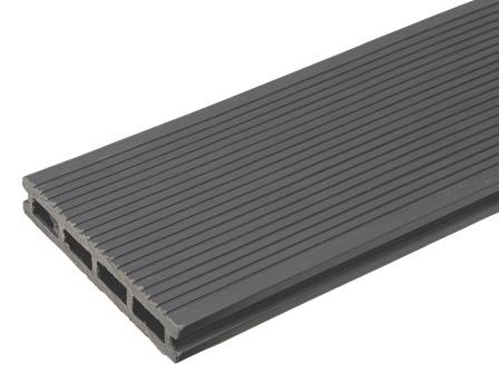 Террасная доска TalverWood 148 мм, L= 6000 мм вельвет и 3D, цвет: серый