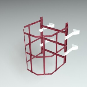 Лестница пожарная Roofsystems ГОСТ П 1-2, 800 мм, L= 1050 мм RAL 9005