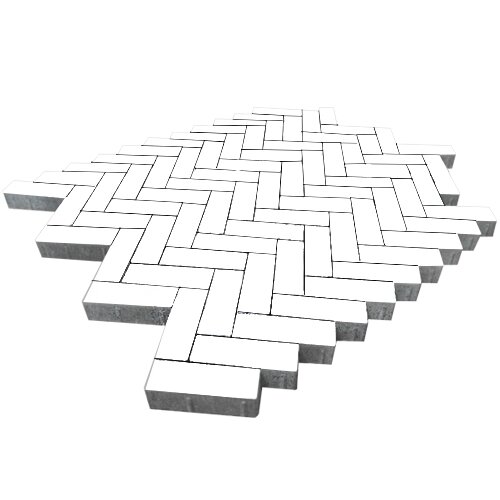 Тротуарная плитка SteinRus Паркет 60 мм 210х70 мм, цвет: белый