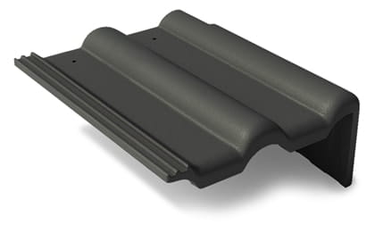 Боковая правая черепица Braas Франкфурт 420х330 мм цвет: черный