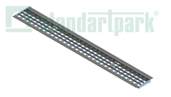 Решетка водоприемная Standartpark, Basic DN100, стальная горячий цинк, ячеистая, кл.А, арт: 202026