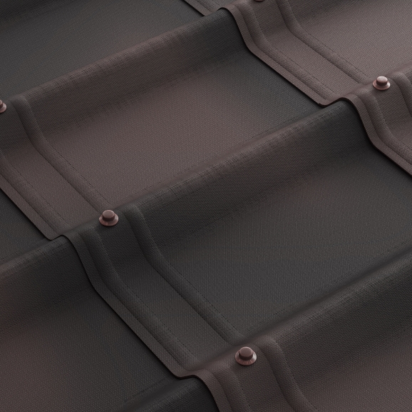 Черепица Ондувилла, лист 1070 x 400 мм. цвет: браун