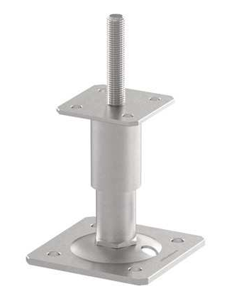 Опора регулируемая HolzTechnic, R20, 140х140 мм, H=300 мм, шпилька М27х150