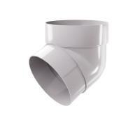 Колено трубы 67° пвх, Grand Line Ø 87 мм, цвет: белый