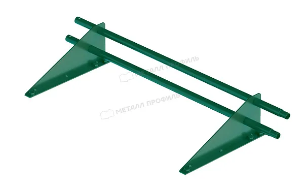 Снегозадержатель трубчатый RoofRetail, L=1000 мм, 2 опоры, 2 трубы, круг Ø25 мм RAL 6005