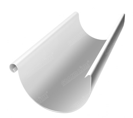 Желоб водосточный Grand Line Ø 125 мм PE, L=2000 мм, RAL 9003