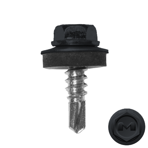 Саморез кровельный Daxmer 5.5х19 мм, сверло №3, RAL 7024, уп.250 шт.