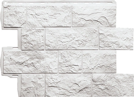 Фасадные панели Альта Профиль, Туф ЭКО, 800 х 590 мм цвет: белый