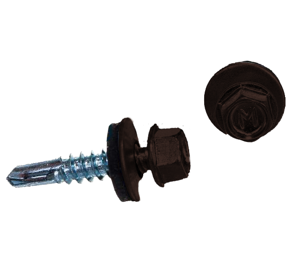 Саморез кровельный Daxmer 5.5х25 мм, сверло №3, RAL 8017, уп.250 шт.