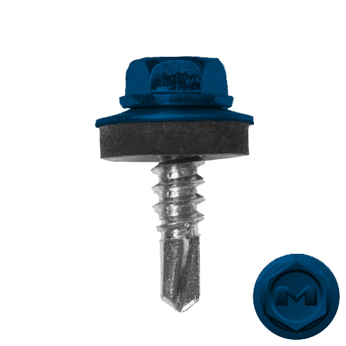 Саморез кровельный Daxmer 5.5х19 мм, сверло №3, RAL 5005, уп.250 шт.