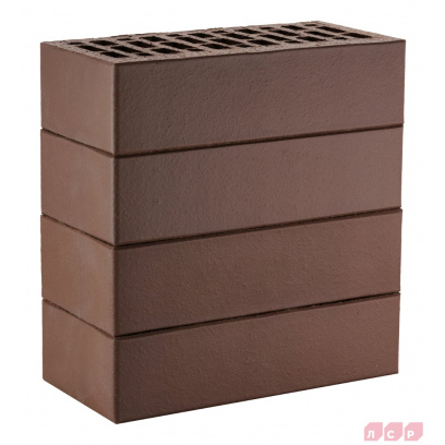 Кирпич облицовочный керамический ЛСР, 1НФ пустотелый, цвет: темно-коричневый, гладкий, М175, 250х120х65 мм