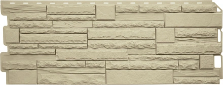 Фасадные панели Альта Профиль, Камень скалистый ЭКО, 1170 х 450 мм цвет: песчаный