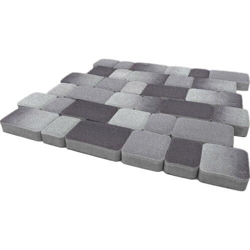 Тротуарная плитка SteinRus Инсбрук Альт 60 мм 118/178 х 88/118 мм, цвет: оникс