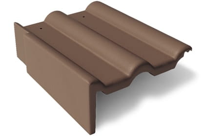 Боковая левая черепица Braas Франкфурт 420х330 мм цвет: темно-коричневый