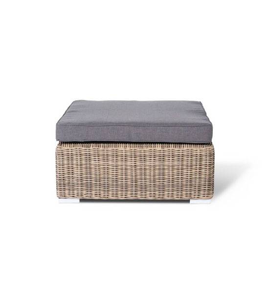 Оттоманка плетеная из искуственного ротанга с подушкой, Лунго цвет: соломенный