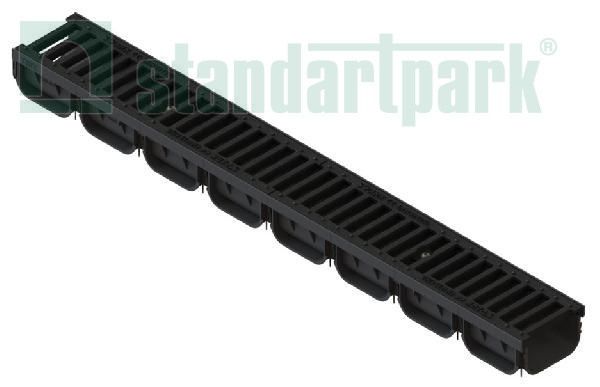 Лоток пластиковый S'park2 DN100 h74 + решетка чугунная щелевая, кл.С, арт: 0881033
