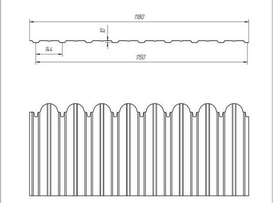 Профилированный лист GL C10 A фигурный, 0.45 мм, Print Elite, White Wood TwinColor